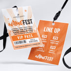 Personalised festival style VIP pass & lanyard Invitations Invites | Any colour | Music summer fest