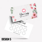 Custom printed loyalty reward cards | Floral flowers feminine cute pink purple orange blue roses flower elegant generic businesses