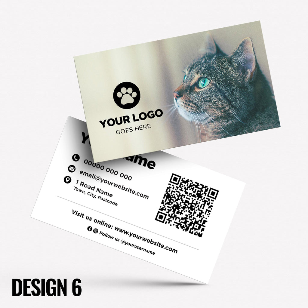 Custom Business Card Printing | Dog Cat Pets Shop Pet Walking Grooming Printed Prints Animals Supplies Businesses