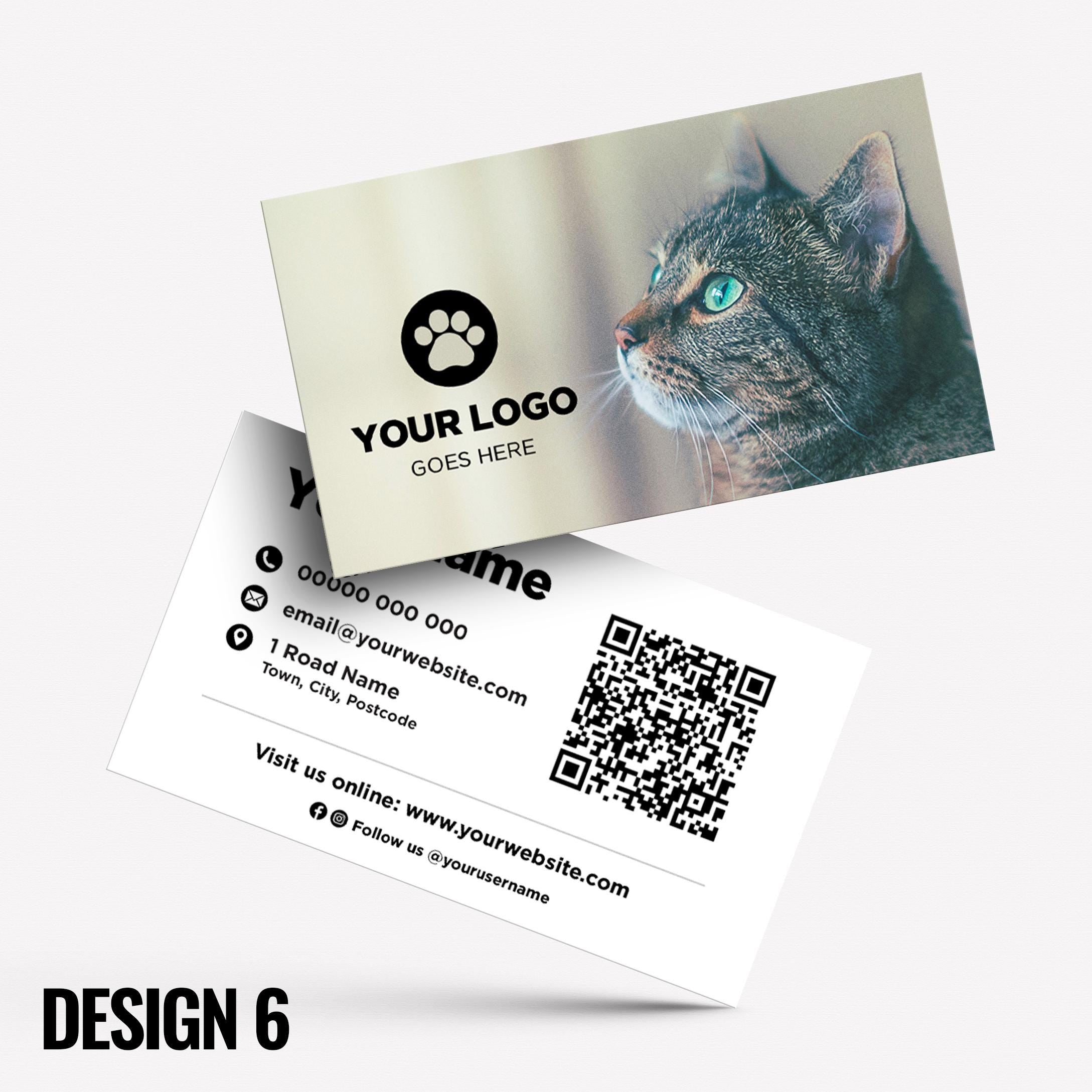 Custom Business Card Printing | Dog Cat Pets Shop Pet Walking Grooming Printed Prints Animals Supplies Businesses