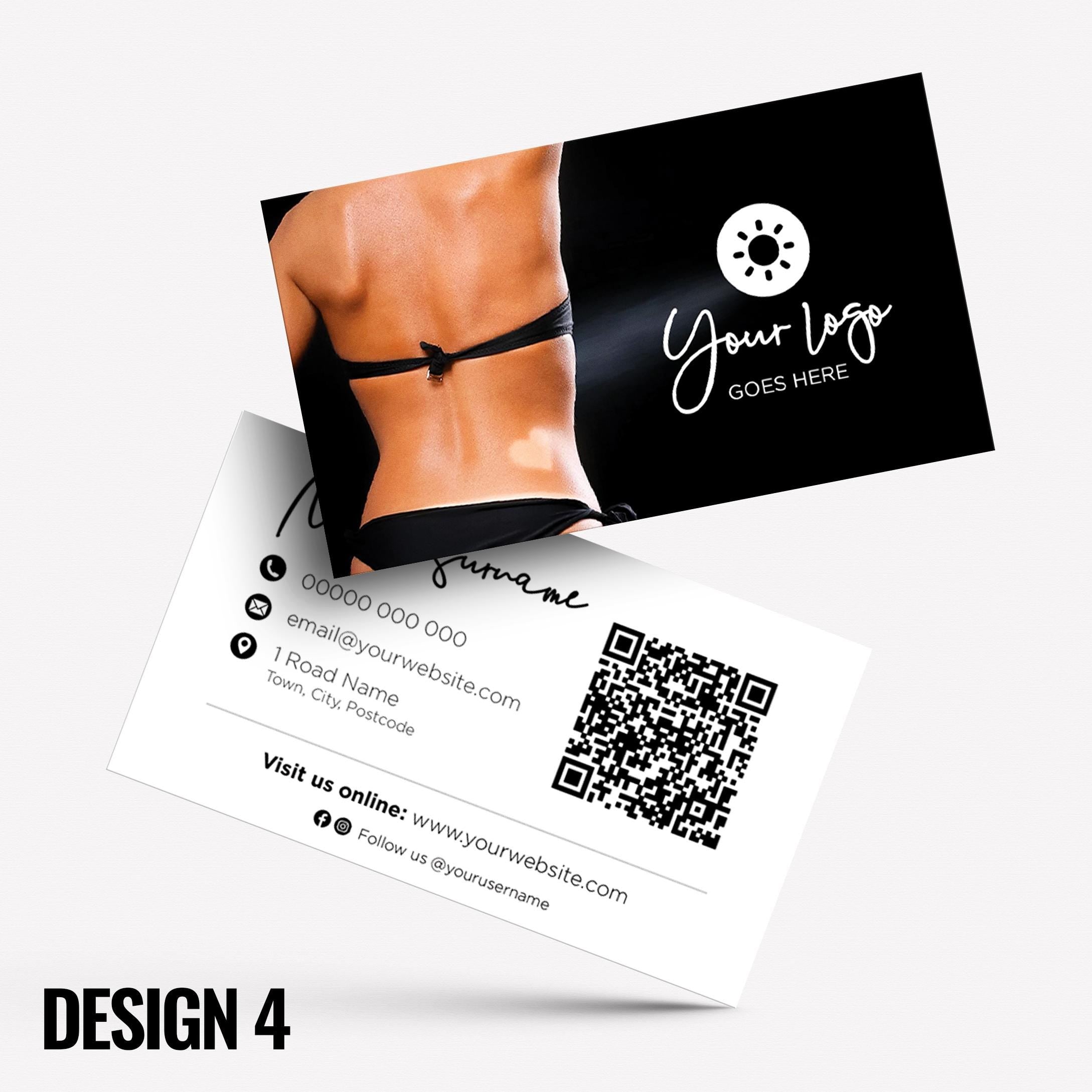 Custom Business Card Printing | Aesthetics clinic beautician PMU injection botox cosmetics beauty female tanning salon tan spray tanning