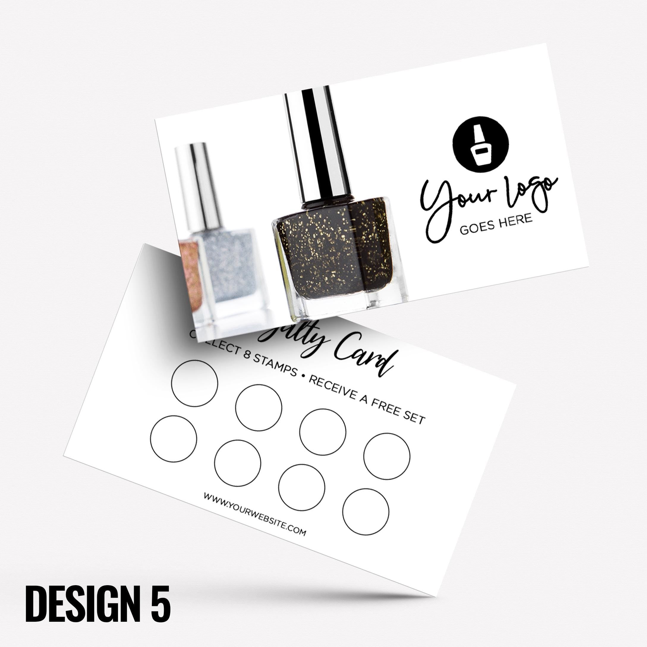 Custom printed loyalty reward cards | Nail artist beautician nails beauty art female hands businesses