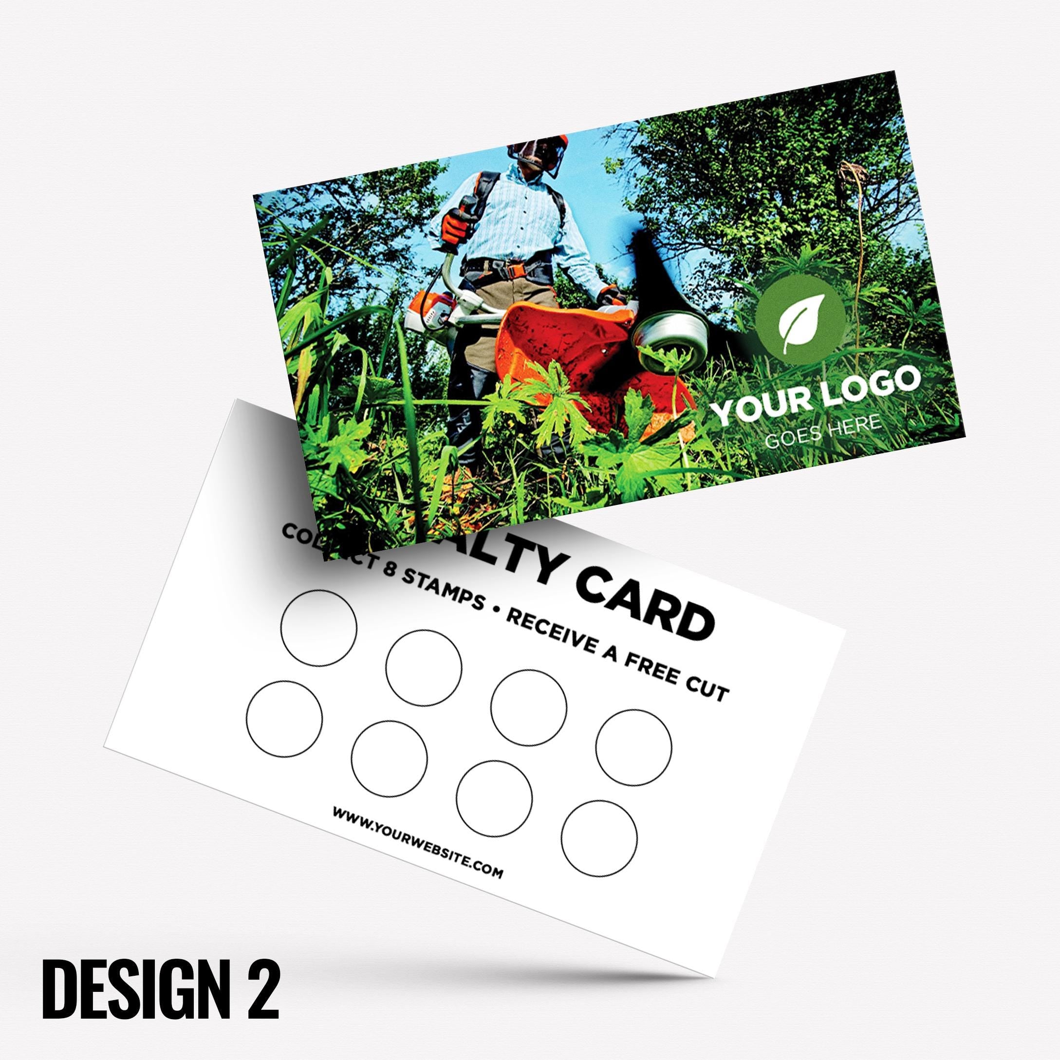 Custom printed loyalty reward cards | Gardener Grass Flowers Landscape Landscaping Garden Landscaper Patios Slabs Grass Artificial Turf