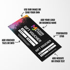 Custom printed gift vouchers | Perforated stubs | Pink floral generic modern design rose flower cute elegant