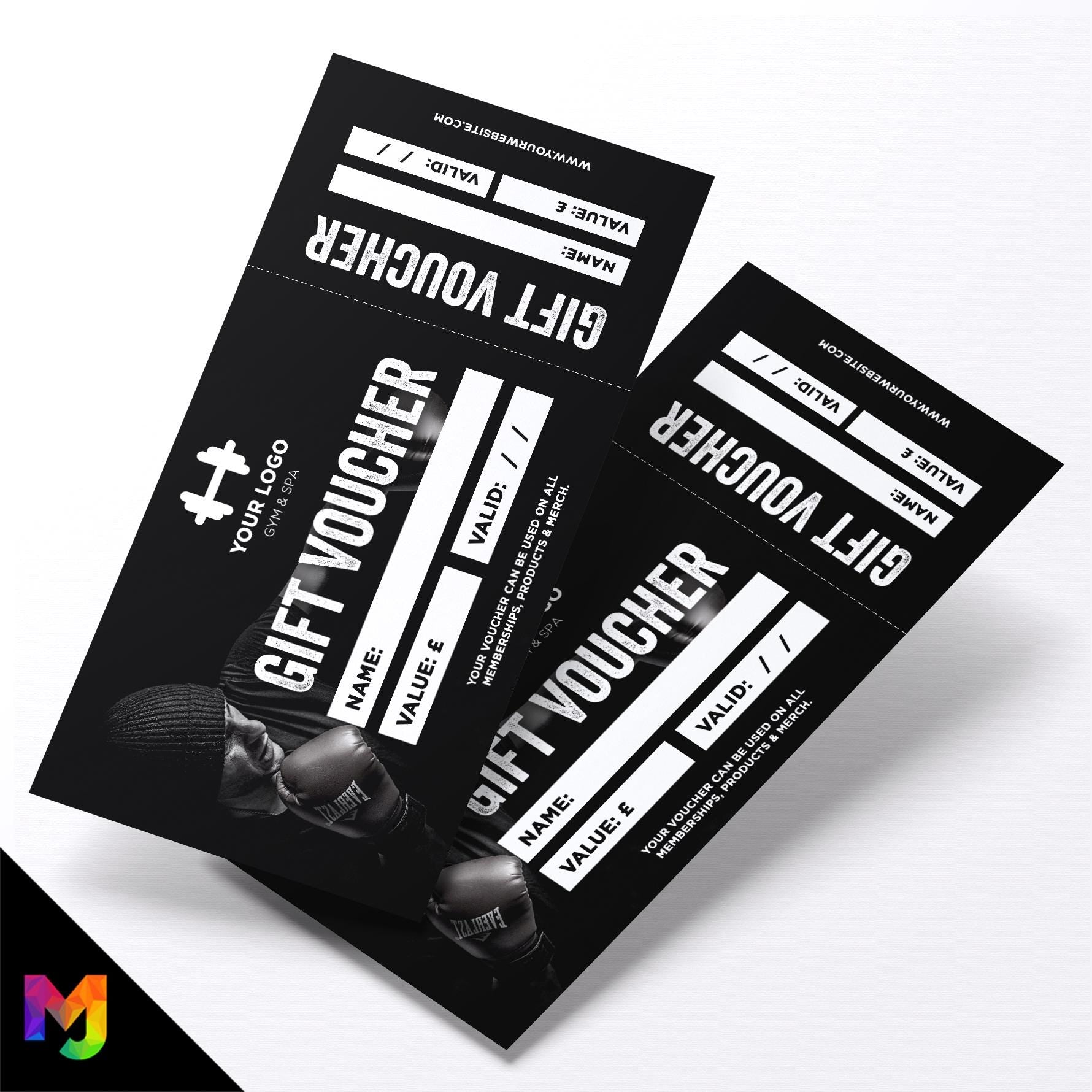 Custom printed gift vouchers | Perforated stubs | Gym Personal Trainer Muscle Fitness Boxing Exercise Training 3