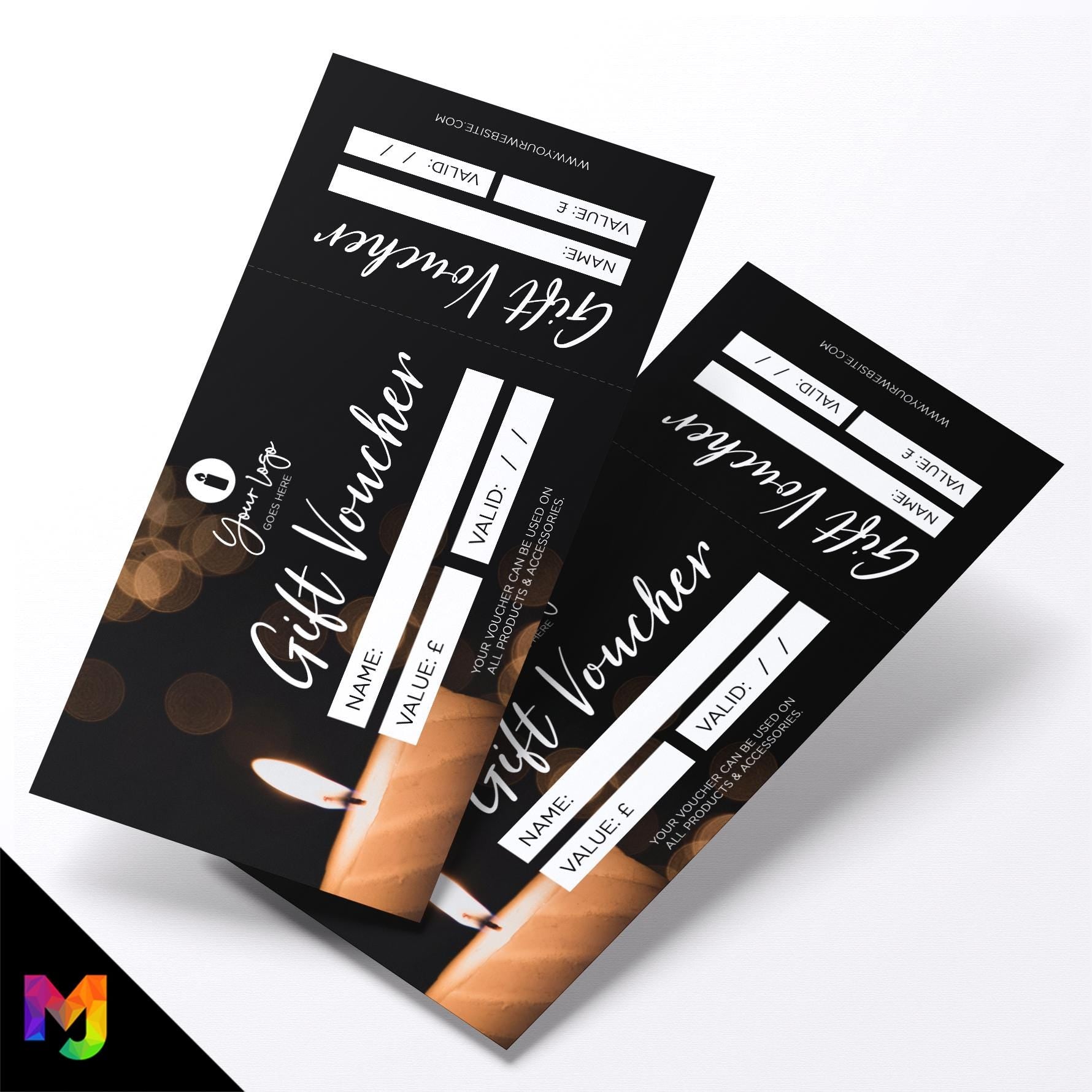 Custom printed gift vouchers | Perforated stubs | Candle scents wax melts melting burner products business 03