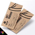 Custom printed kraft gift vouchers | Eco-friendly recycled | Barber hairdresser business shave skin fade stylist grooming 1