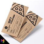 Custom printed kraft gift vouchers | Eco-friendly recycled |  Fast Food Business Restaurant Takeaway Pizza Italian Van Truck