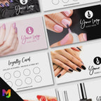Custom printed loyalty reward cards | Nail artist beautician nails beauty art female hands businesses