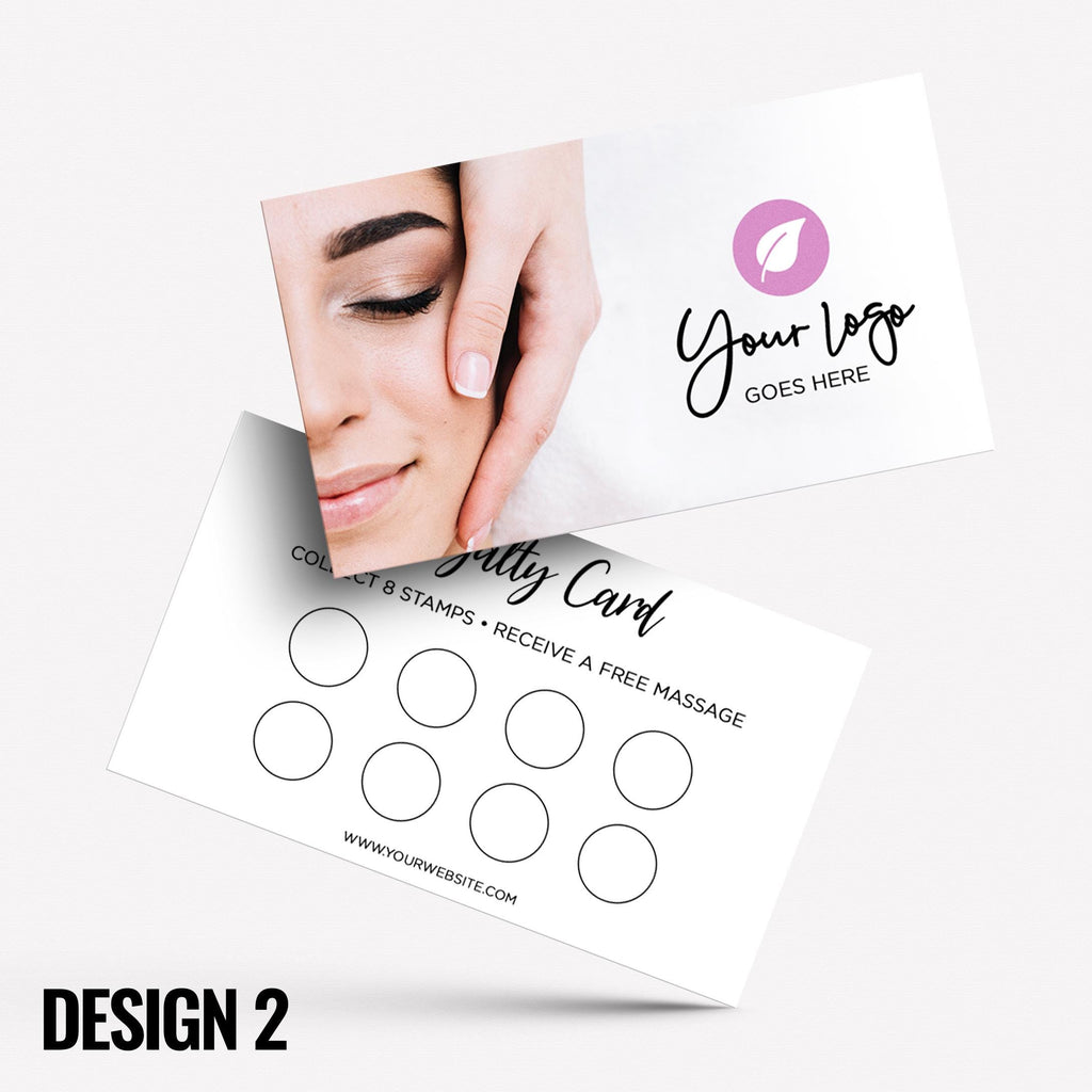Custom printed loyalty reward cards | Massage therapy masseur sports beauty businesses meditation