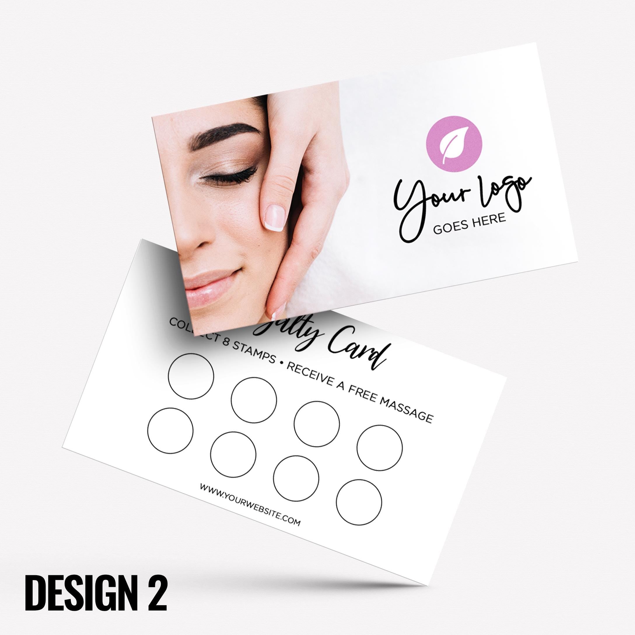 Custom printed loyalty reward cards | Massage therapy masseur sports beauty businesses meditation