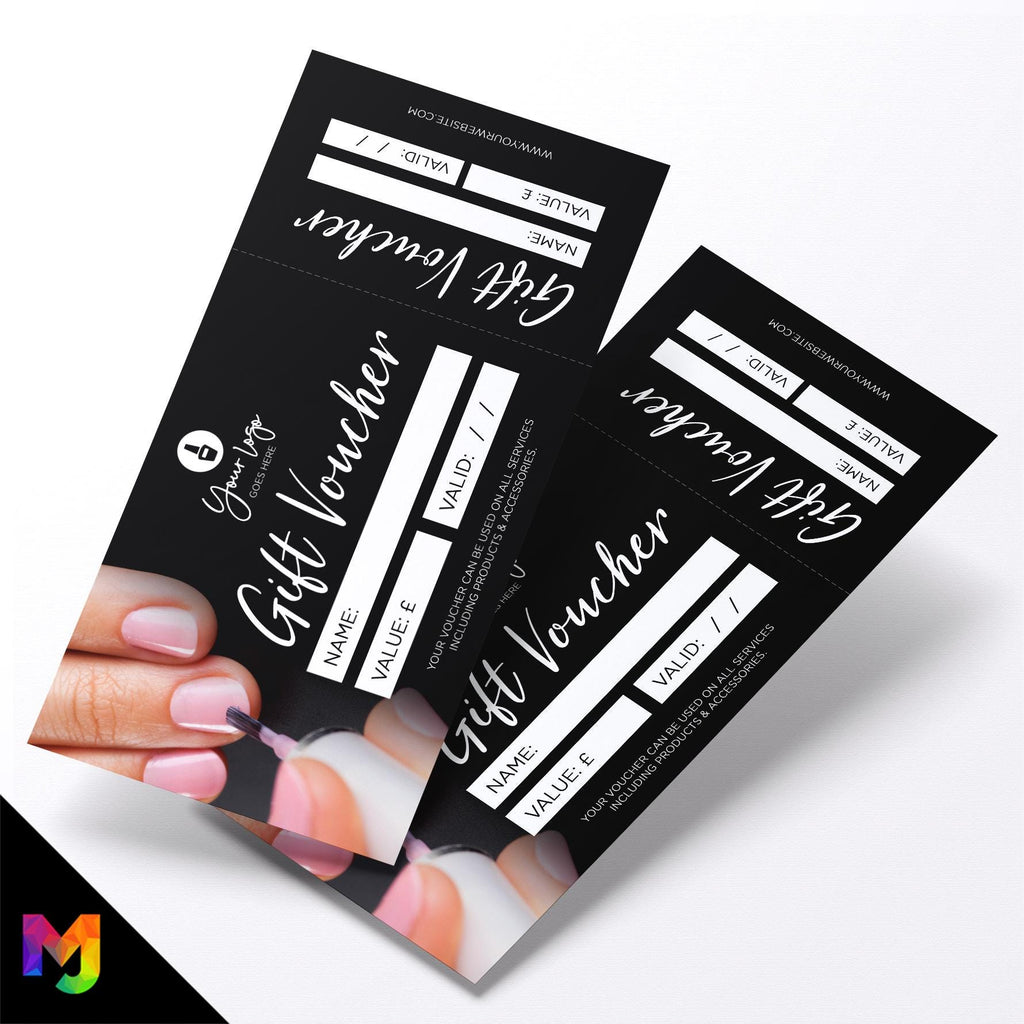Custom printed gift vouchers | Perforated stubs | Nail technician beauty therapist salon business 06