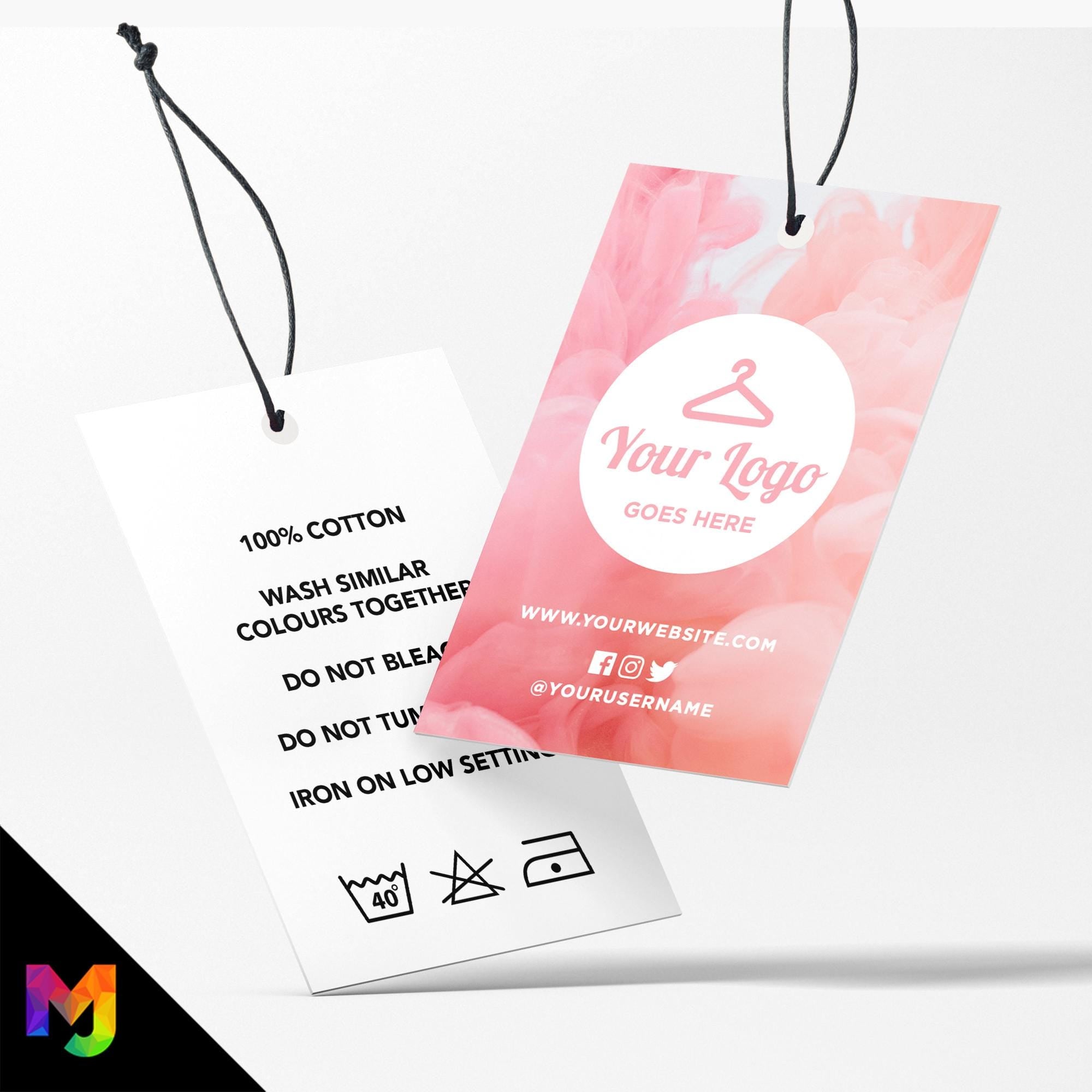 Custom printed clothing swing tags cards | Orange smoke feminine style design 02