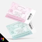 Personalised boho chic festival ticket style Invitations Invites | Summer party fest
