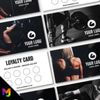 Custom printed loyalty reward cards | Gym workout personal trainer training muscle weight lifting lift weight businesses