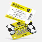 Personalised football ticket style Invitations Invites + thank you cards | Any team and colours!