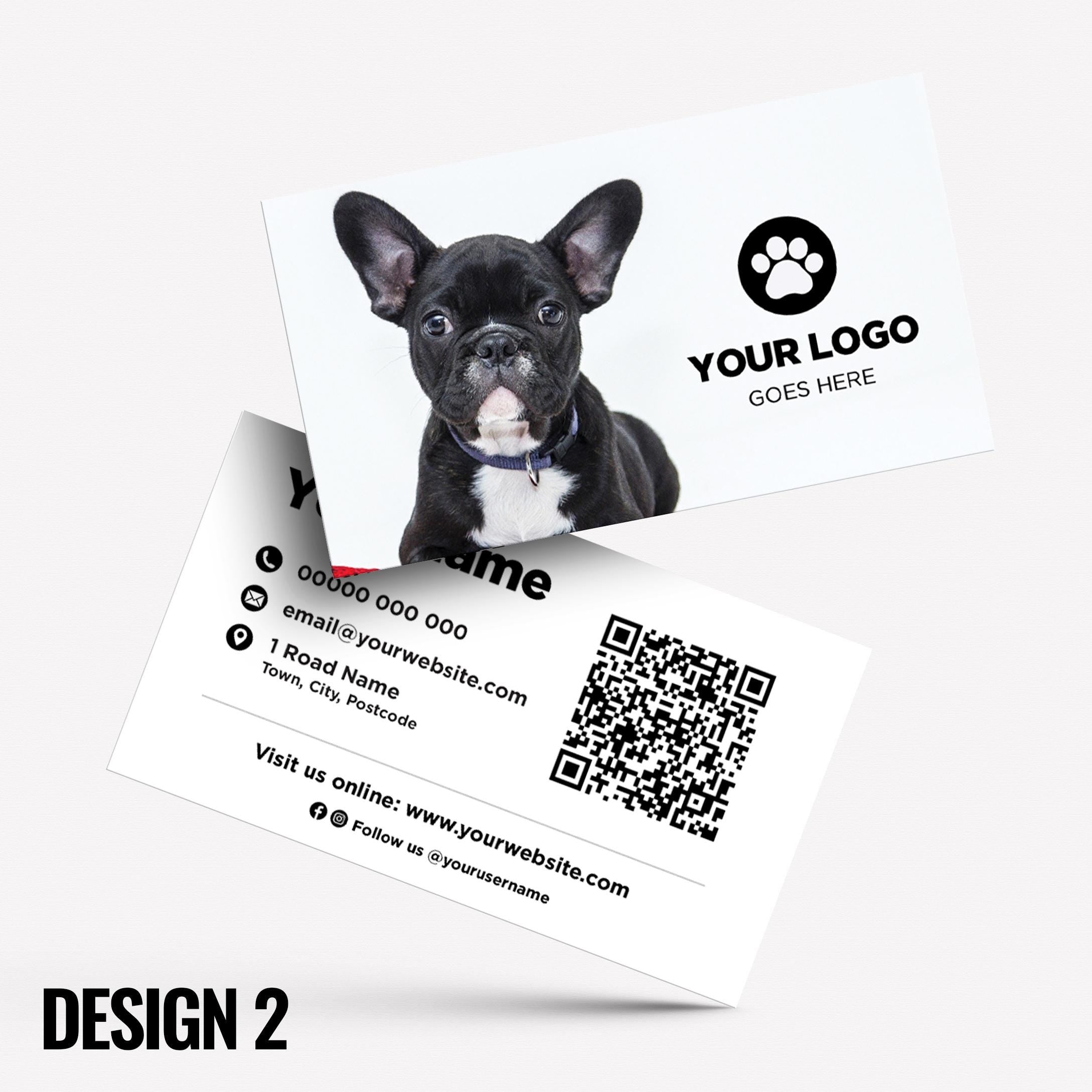 Custom Business Card Printing | Dog Cat Pets Shop Pet Walking Grooming Printed Prints Animals Supplies Businesses