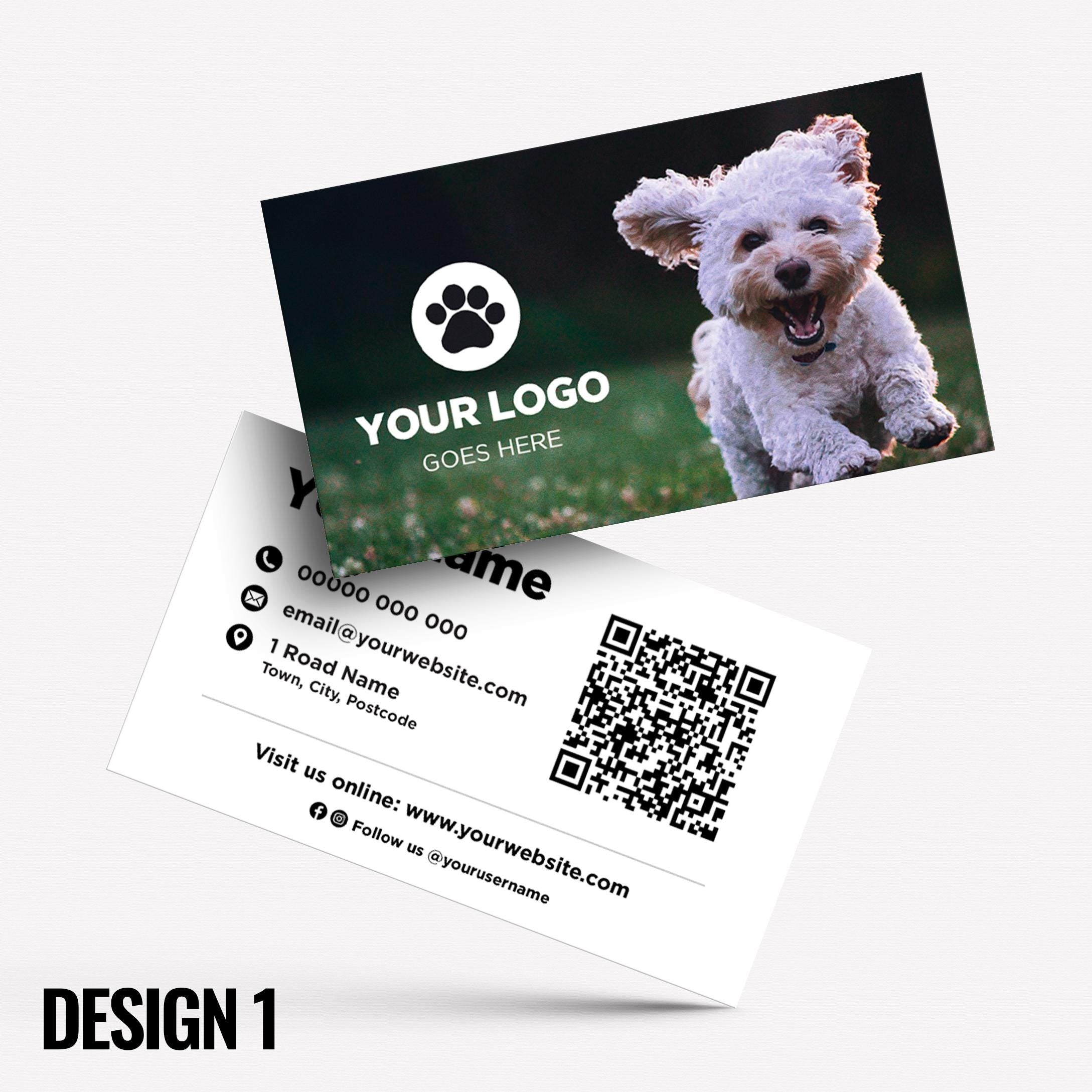 Custom Business Card Printing | Dog Cat Pets Shop Pet Walking Grooming Printed Prints Animals Supplies Businesses