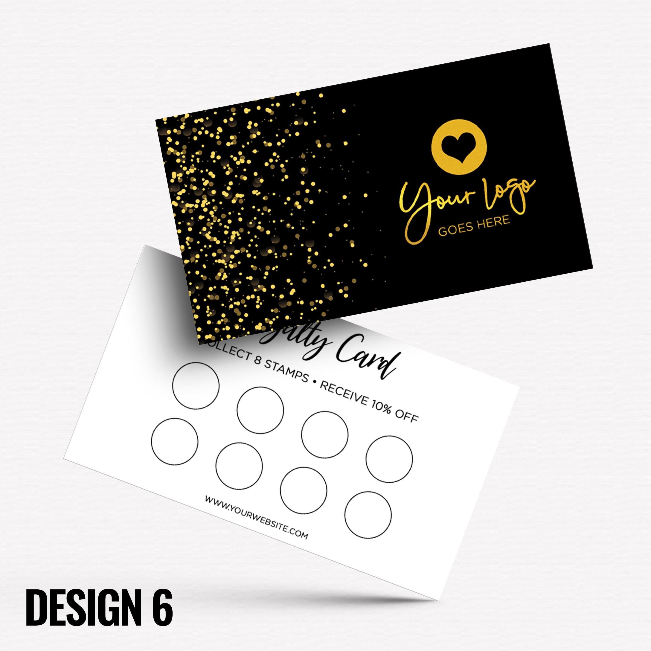 Custom printed loyalty reward cards | Glitter Style Modern Design Gold Rose Blue Pink Glittery Elegant Cute Feminine Businesses