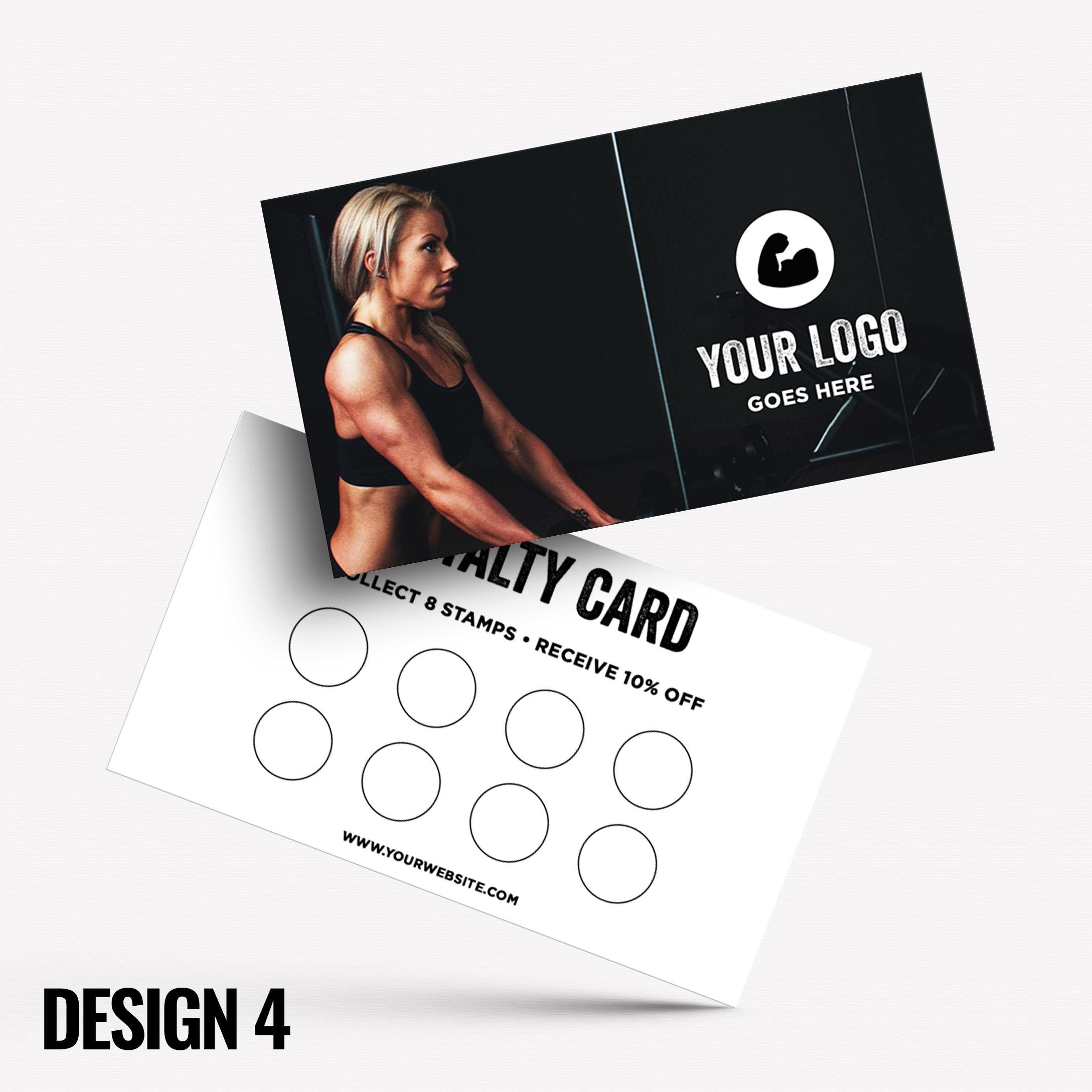 Custom printed loyalty reward cards | Gym workout personal trainer training muscle weight lifting lift weight businesses