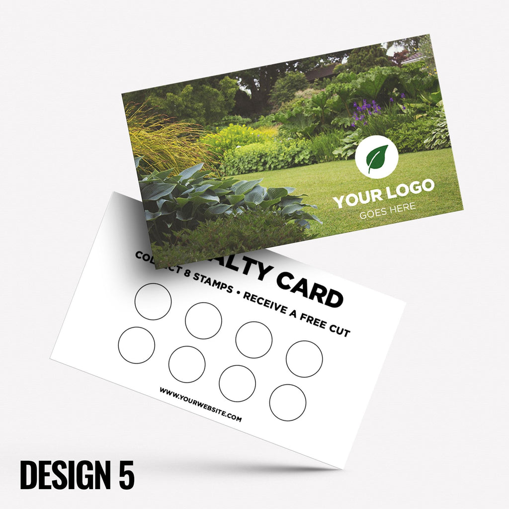 Custom printed loyalty reward cards | Gardener Grass Flowers Landscape Landscaping Garden Landscaper Patios Slabs Grass Artificial Turf
