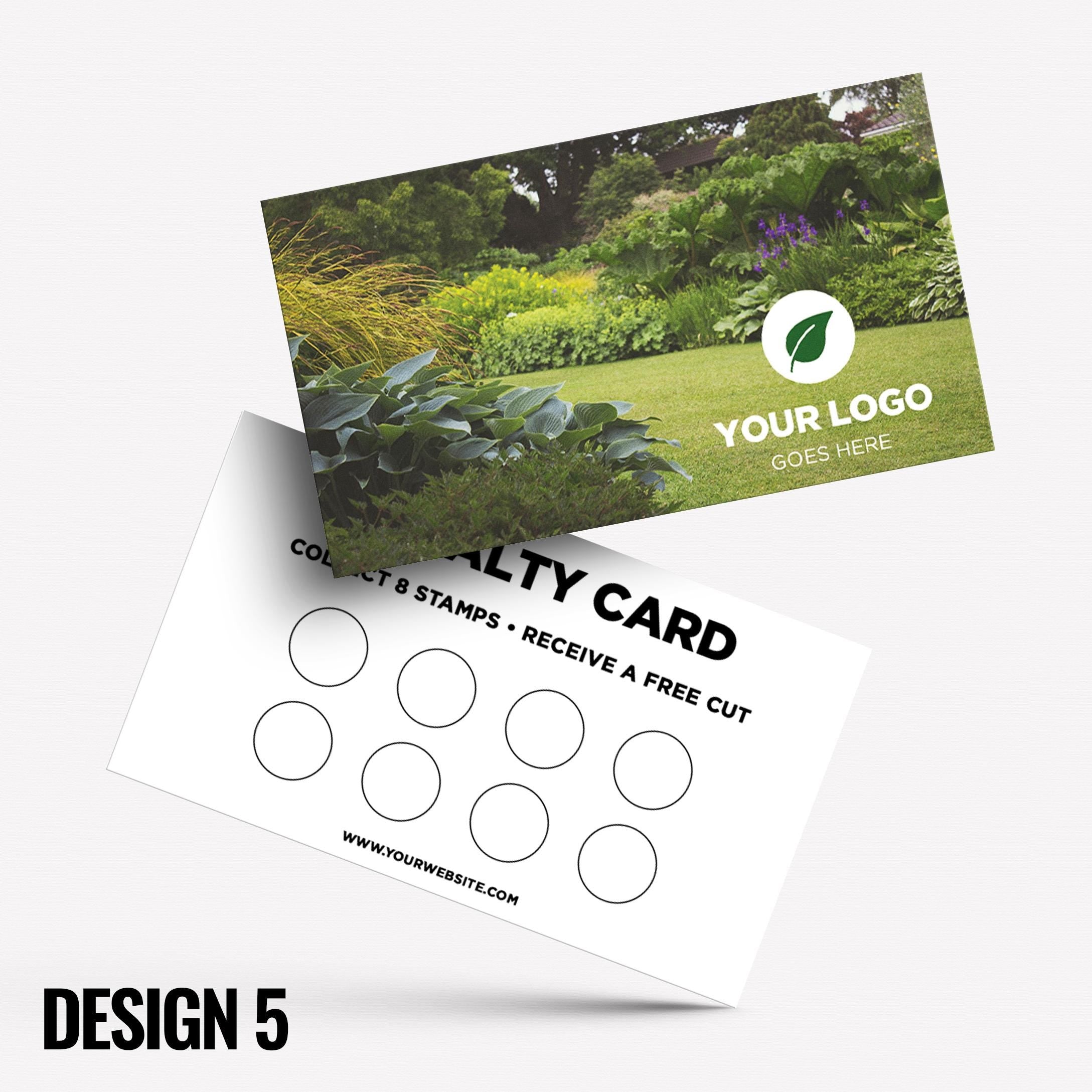 Custom printed loyalty reward cards | Gardener Grass Flowers Landscape Landscaping Garden Landscaper Patios Slabs Grass Artificial Turf