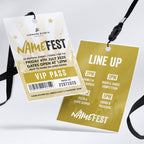 Personalised festival style VIP pass & lanyard Invitations Invites | Any colour | Music summer fest