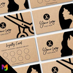 Custom printed kraft loyalty reward cards | Hair salon stylist hair dresser hairdressing beauty female beautician businesses