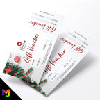Custom printed gift vouchers | Perforated stubs | Christmas Style Business Festive Winter Snow Presents Gifts Cookies 2