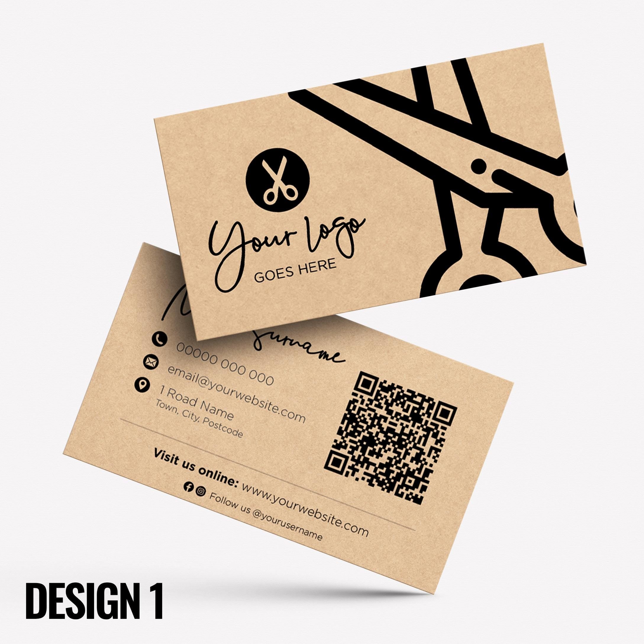 Custom Kraft Business Card Printing | Hair salon stylist hair dresser hairdressing beauty female beautician businesses