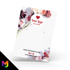 Custom jewellery backing card printing | A6 size | Pink red floral flowers feminine design