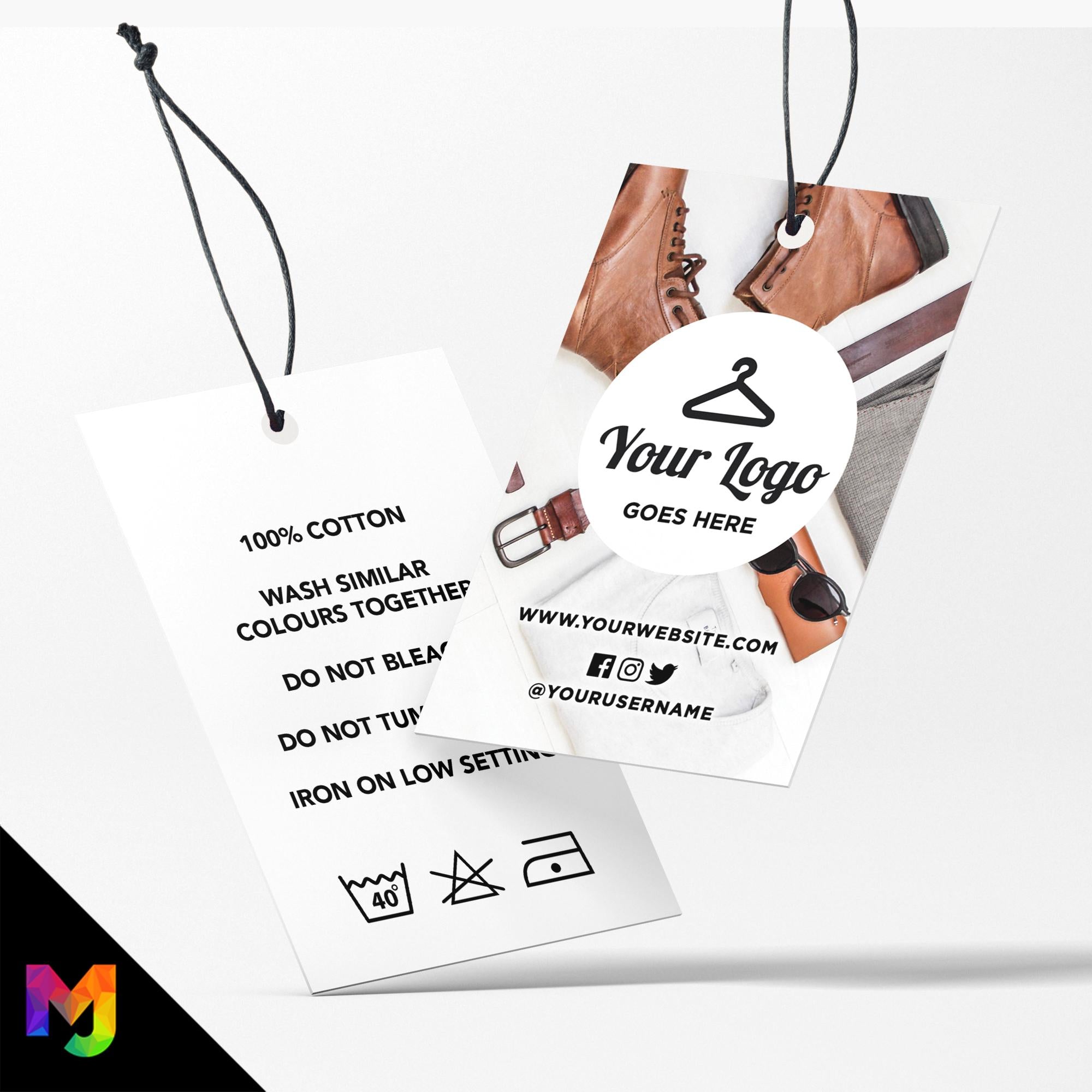 Custom printed clothing swing tags cards | Menswear suit mens clothing shoes fashion style design 3