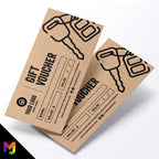 Custom printed kraft gift vouchers | Eco-friendly recycled | Car Wash Valet Business Garage Cleaning Detailing Showroom 2