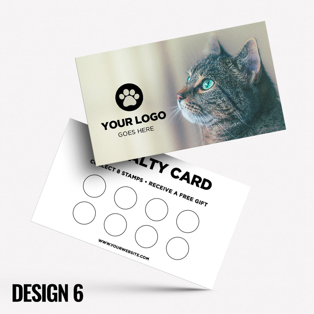 Custom printed loyalty reward cards | Dog Cat Pets Shop Pet Walking Grooming Printed Prints Animals Supplies Businesses