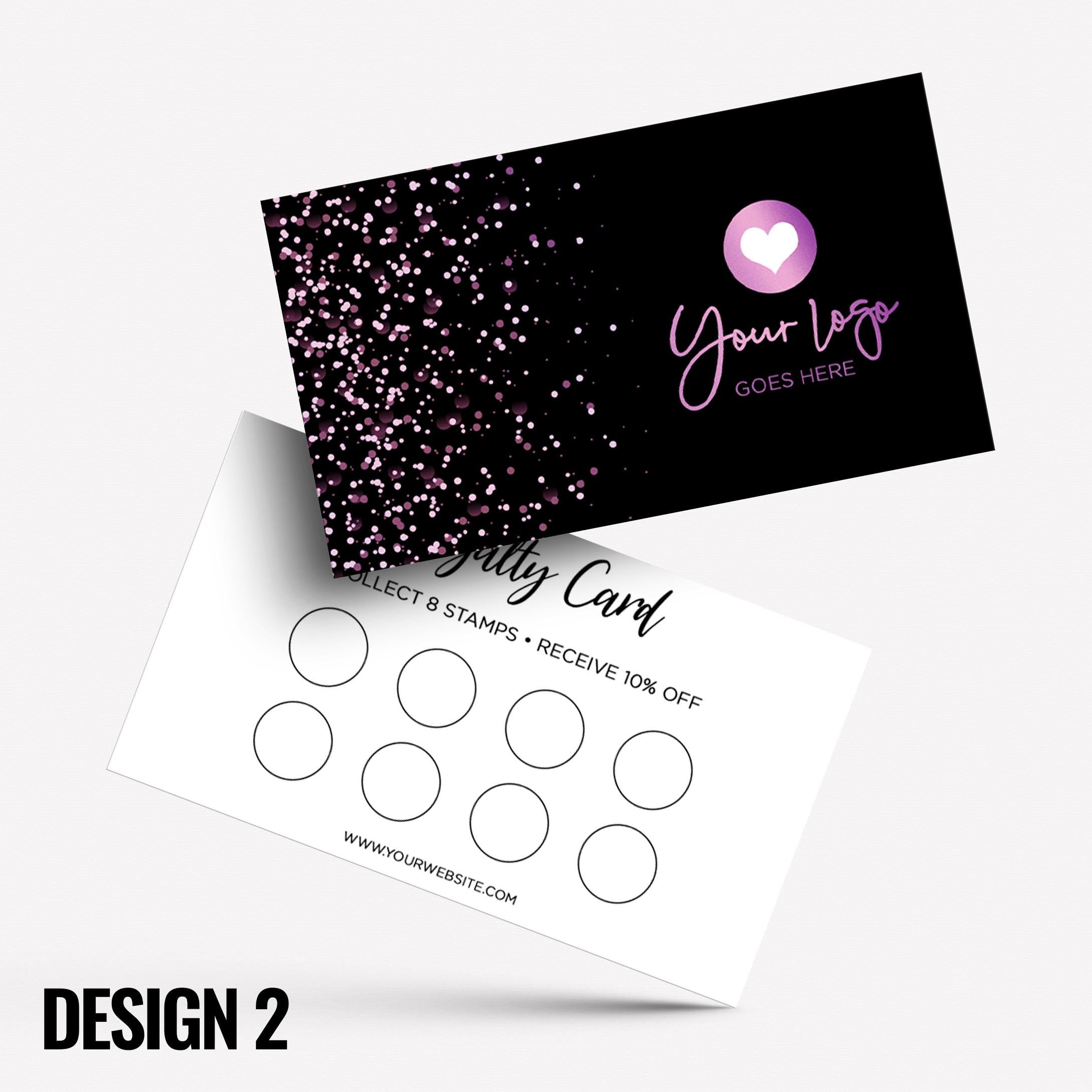 Custom printed loyalty reward cards | Glitter Style Modern Design Gold Rose Blue Pink Glittery Elegant Cute Feminine Businesses