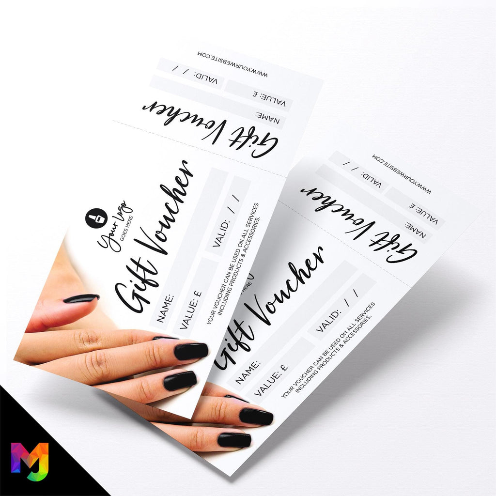 Custom printed gift vouchers | Perforated stubs | Nail technician beauty therapist salon business 03