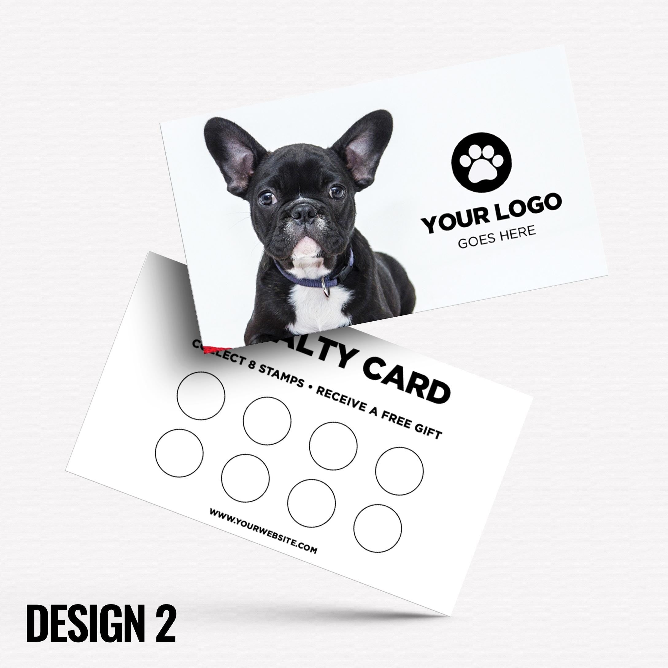 Custom printed loyalty reward cards | Dog Cat Pets Shop Pet Walking Grooming Printed Prints Animals Supplies Businesses