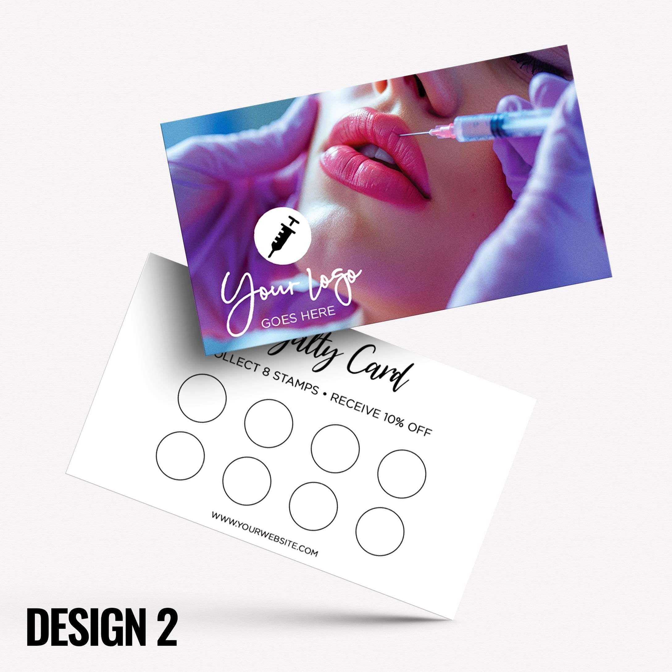 Custom printed loyalty reward cards | Aesthetics clinic beautician PMU injection botox cosmetics beauty female tanning salon tan spraytan