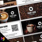 Custom Business Card Printing | Coffee shop cafe barista bistro restaurant kiosk drinks hot mug cup takeaway businesses