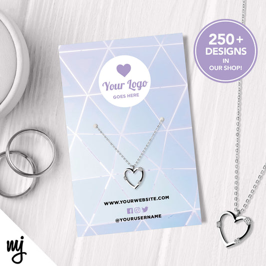 Custom Jewellery Backing Card Printing | Purple Blue Strobe Stripe Style