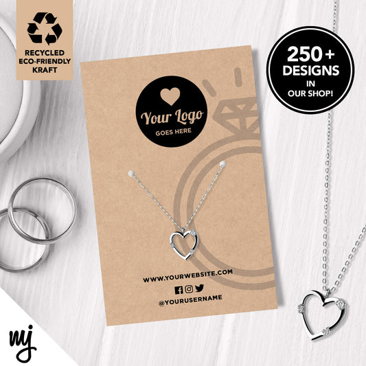 Custom Kraft Jewellery Backing Card Printing | Eco Recyclable Ring Design 02