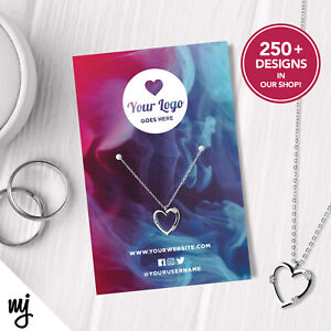 Custom Jewellery Backing Card Printing | Red Blue Smoke Abstract Design 03
