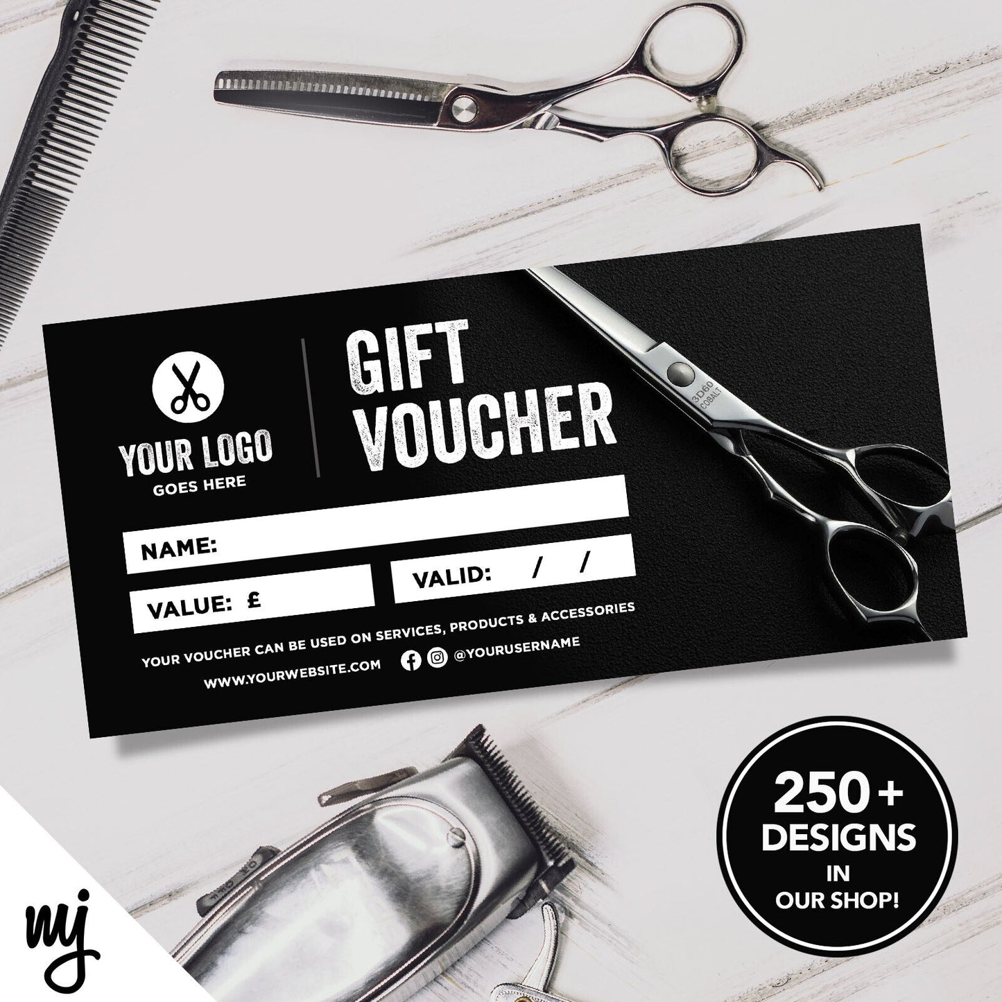Custom Printed Business Gift Vouchers | Barber / Salon / Hairdresser 02