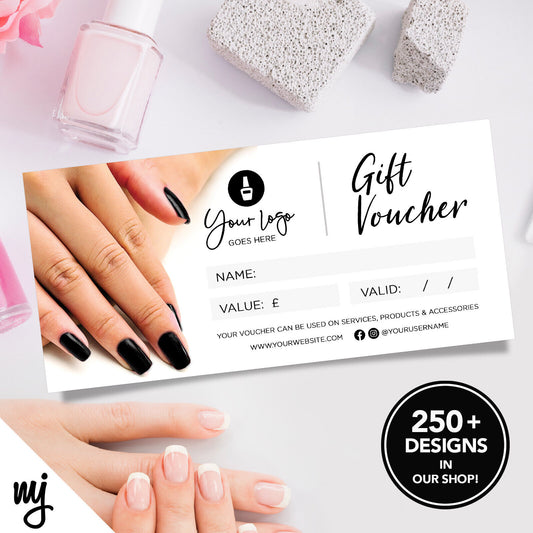 CUSTOM PRINTED BUSINESS GIFT VOUCHERS | NAIL NAILS TECHNICIAN BEAUTY THERAPIST 6