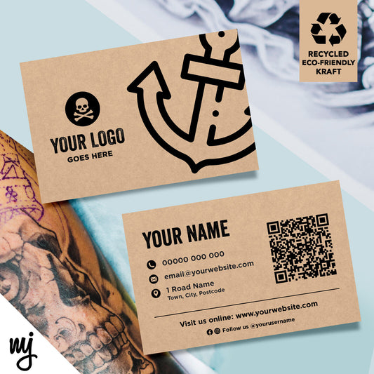Kraft Business Cards Eco Recyclable | Tattoo Artist Shop Studio Ink Tat 02