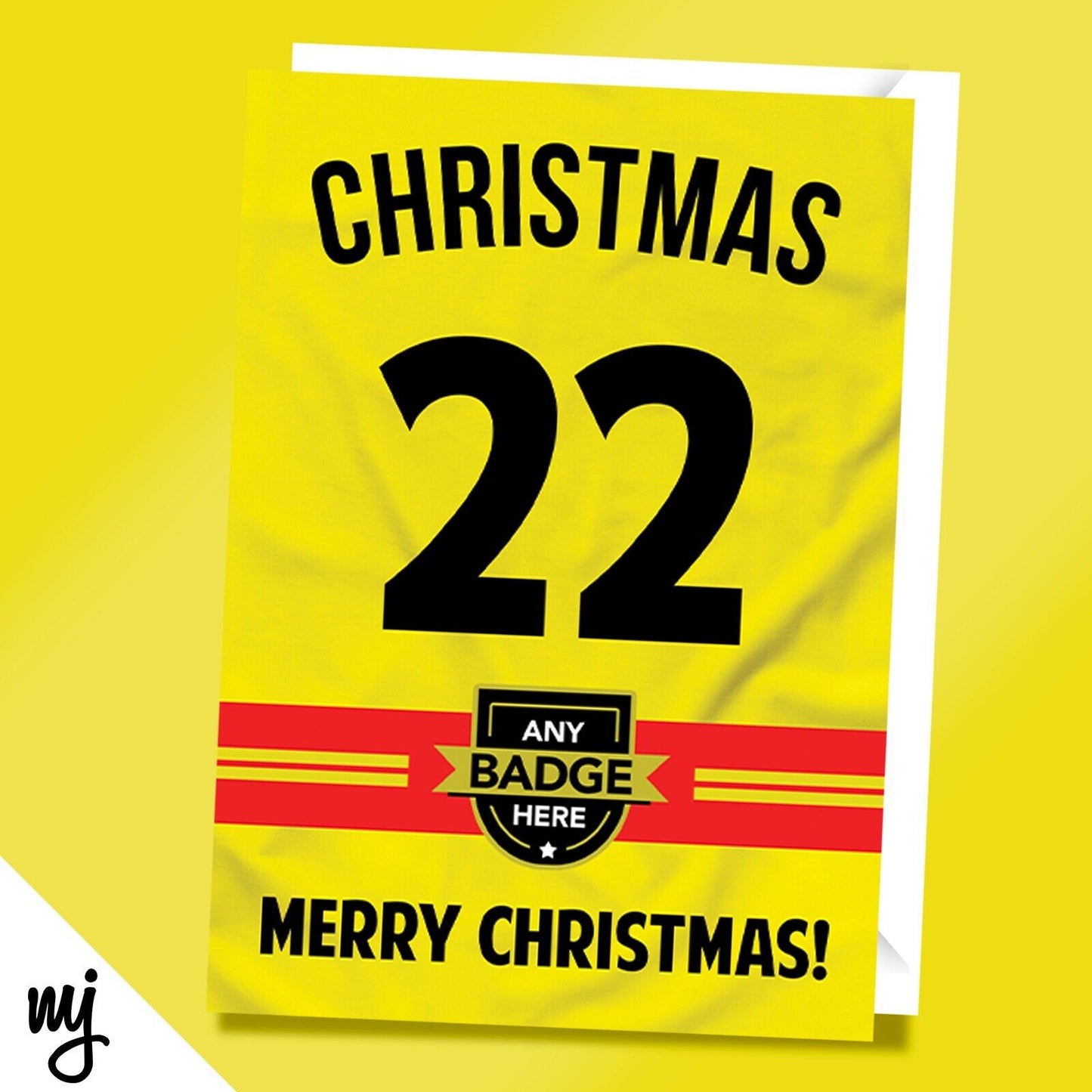 Football Shirt Christmas Card | Yellow Red