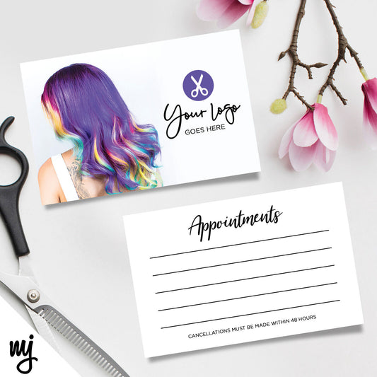 Custom Appointment Card Printing | Salon Hair Hairdresser Business Purple 11