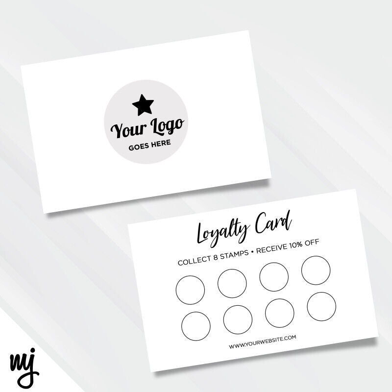 Custom Loyalty Card Printing | White Plain Design | Add Your Logo