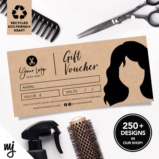 Custom Recyclable Kraft Gift Vouchers | Hairdresser Hair Salon Business 02
