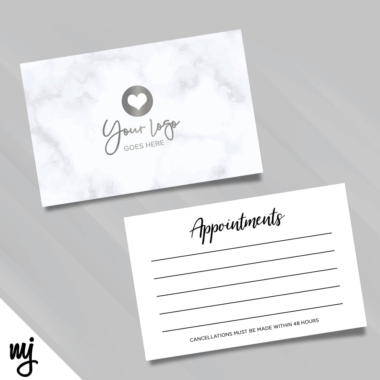 Marble Silver Appointment Cards